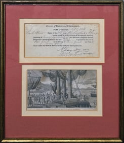 Boston Tea Party Participant Signed Document, 1815