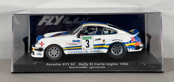 Fly Car Model Porsche 911 SC Rally Team El Corte Inglés 1982 Fernandez Sala #3 1/32 Slot Car
