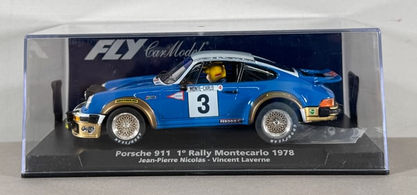 Fly Car Model Porsche 911 Rally Montecarlo 1978 Nicolas - Laverne #3 1/32 Slot Car