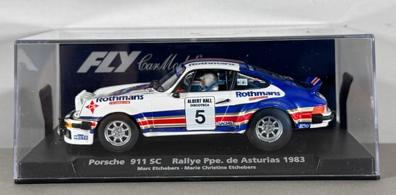 Fly Car Model Rothmans Porsche 911 SC Rallye Ppe. de Asturias 1983 Etchebers #5 1/32 slot car