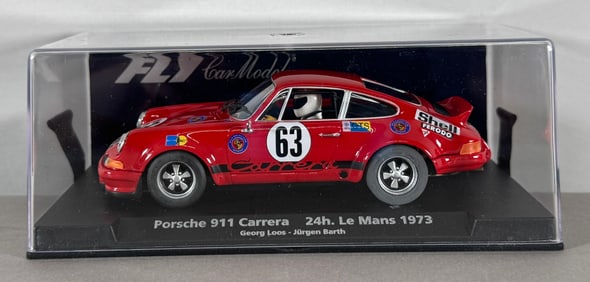 Fly Car Model Porsche 911 Carrera 24H Le Mans 1973 Georg Loos - Jurgen Barth #63 Shell 1/32 Slot Car