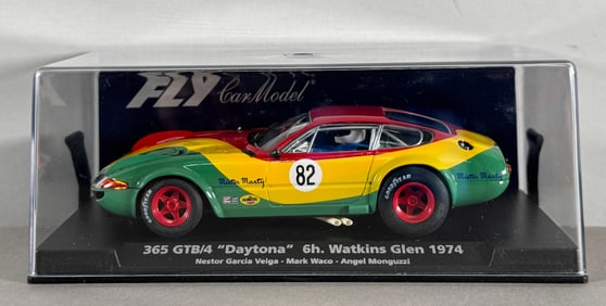 Fly Car Model 365 GTB/4 Daytona Watkins Glen 1974 Veiga-Waco-Monguzzi #82 1/32 Slot Car
