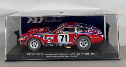 Fly Car Model Ferrari 365 GTB/4 Le Mans 1974 Grandet-Bardini #71 Shell 1/32 Slot Car