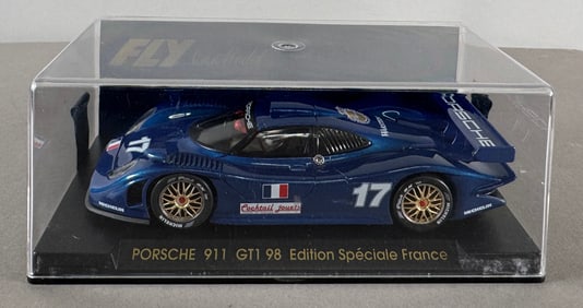 Fly Car Model Porsche 911 GTI 98 Edition Speciale France Bleu #17 1/32 Slot Car