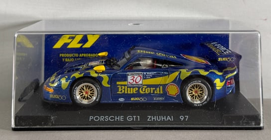 Fly Porsche GT1 Zhuhai 97 Azul #30 Blue Coral - G-Force Starndell 1/30 Slot Car