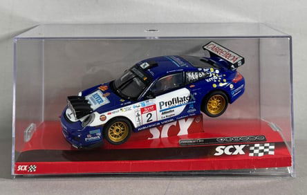 SCX Porsche 911 GT3 Rally Champion #2 Cabreiroa-River-Profilate 1/32 Slot Car