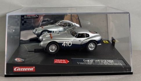 Carrera Evolution Ferrari Uovo 166/212  Millia Miglia 1951 silber-blau #410 1/32 Slot Car