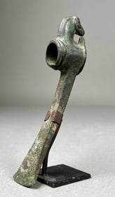 Luristan Bronze Ceremonial Adze Head with Bird Finial