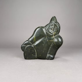 Inuit Carved Soapstone Reclining Figure