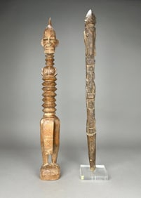Two African Wood Items including Senufo Degele