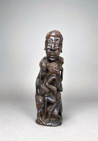 African Mother and Child Sculpture