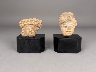 Pair of Pre-Columbian Ceramic Bust Fragments