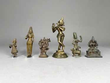 Six Bronze Indian Statues
