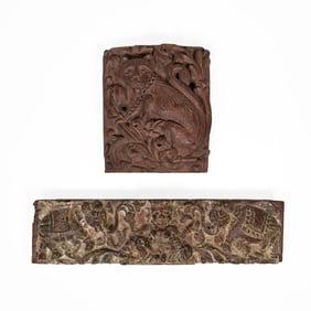 Two Carved Relief Panels