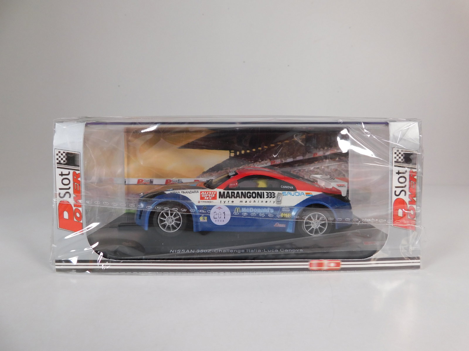 Power Slot Nissan 350Z Challenge Italia #18 1/32 Slot Car: Power Slot Nissan 350Z Challenge Italia Luca Canova #18 Marangoni 1/32 Slot Car, with original case. Weight: 10.2 oz. *In-house Shipping Available*