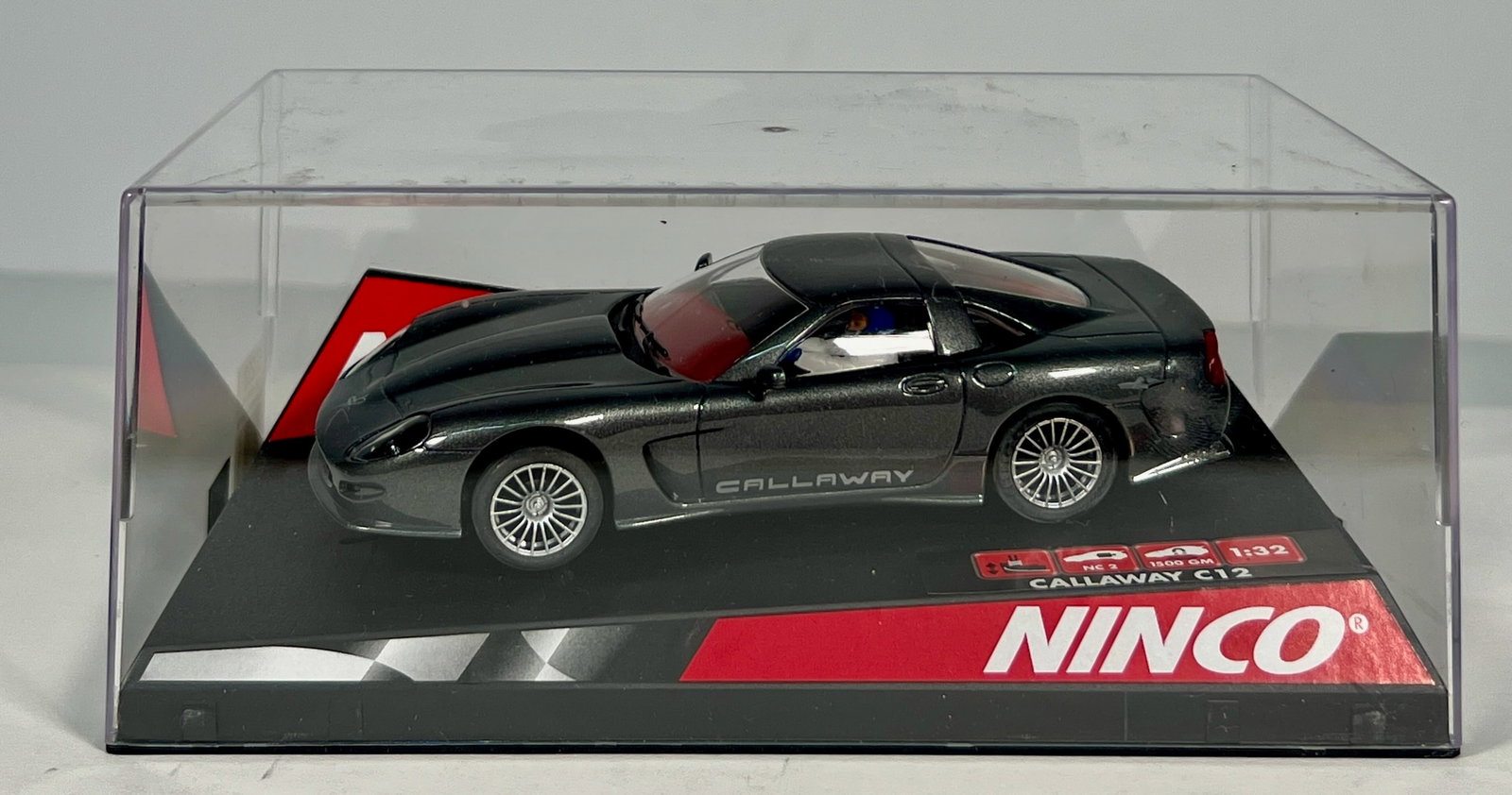 NINCO Callaway C12 Road Car 1/32 Slot Car: NINCO Callaway C12 Road Car Anthracite 1/32 Slot Car. Reference #50233, with original case. Weight: 9 oz. *In-house Shipping Available*