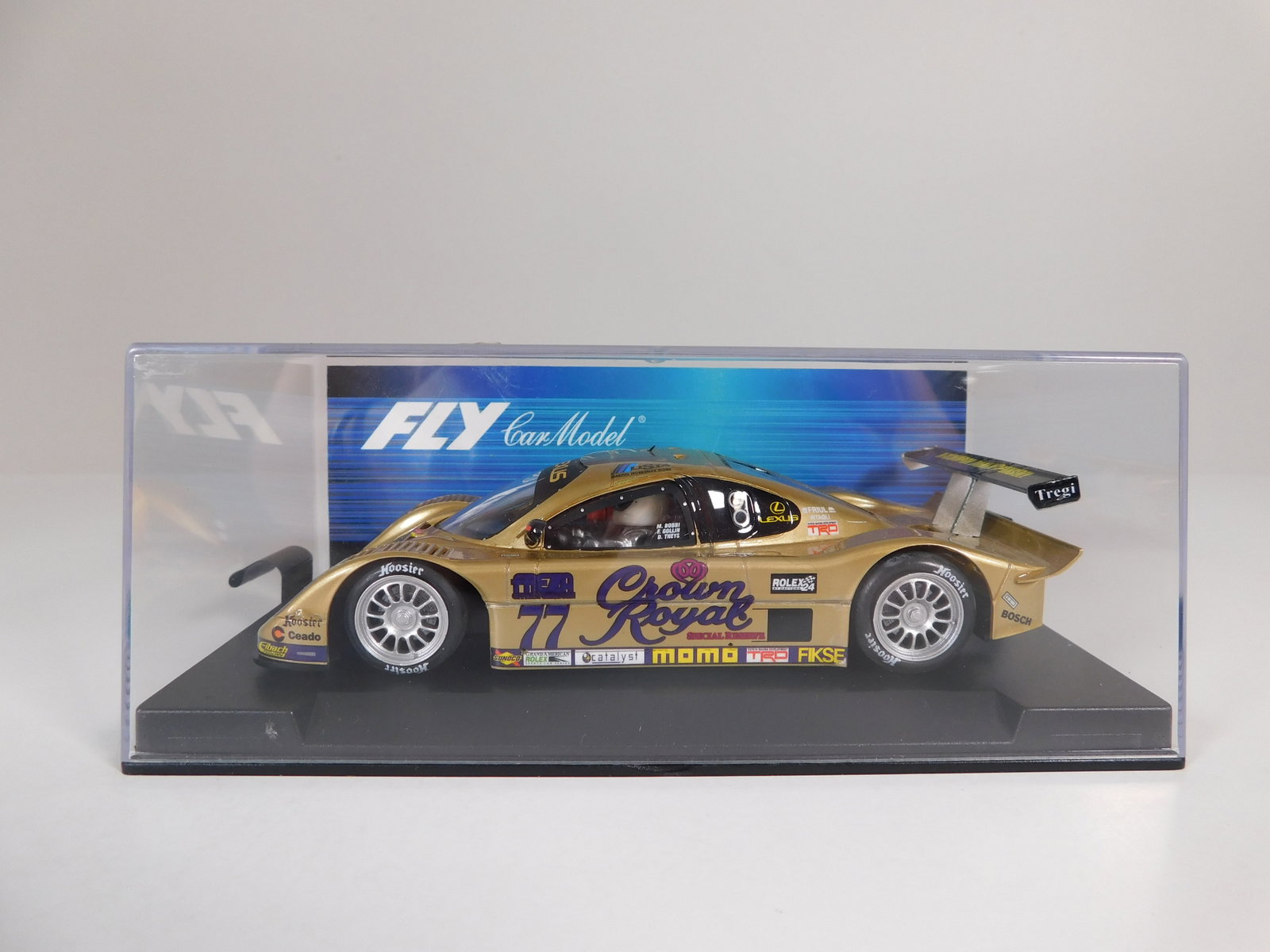 Fly Car Model Lexus #77 1/32 Slot Car: Fly Car Model Lexus #77 Crown Royal 1/32 Slot Car, with original case. Weight: 6.8oz. *In-house Shipping Available*
