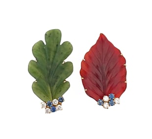Tiffany & Co Paloma Picasso Nephrite & Carnelian Earrings