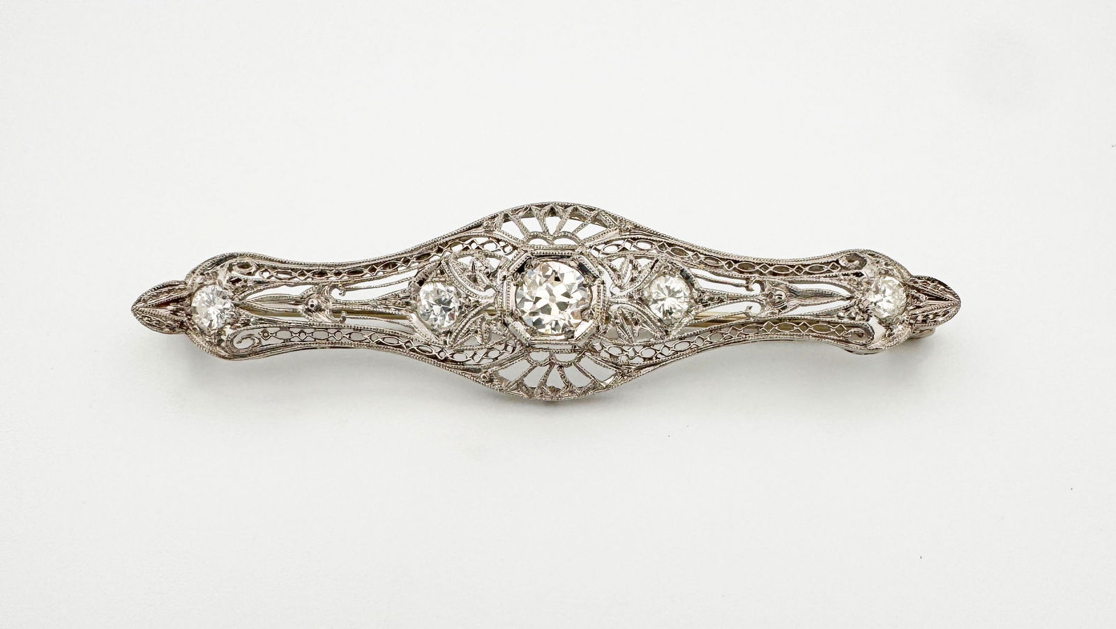 18k Art Deco Diamond Brooch (1 of 3)