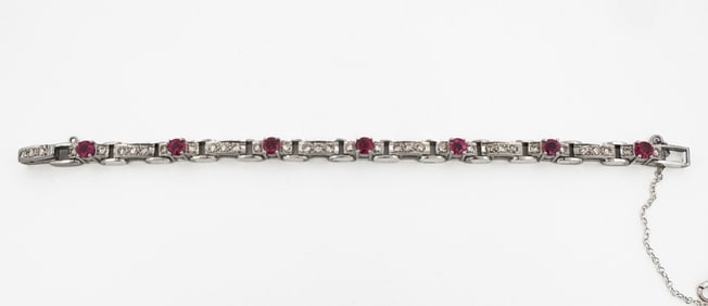 10k Ruby Diamond Bracelet