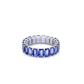 14k Emerald Cut Tanzanite Eternity Band