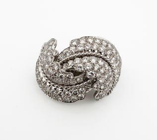 Platinum 18k Diamond Brooch