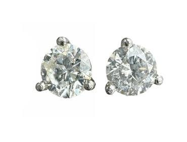 14k Martini Diamond Stud Earrings, 1.32ctw