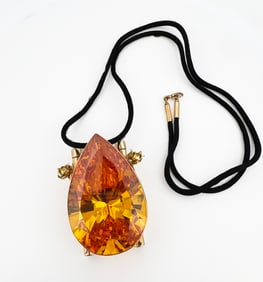14k Citrine Perfume Necklace