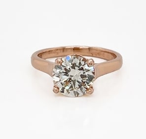 2.16 Carat Diamond Ring in 14K Rose Gold with GIA Report