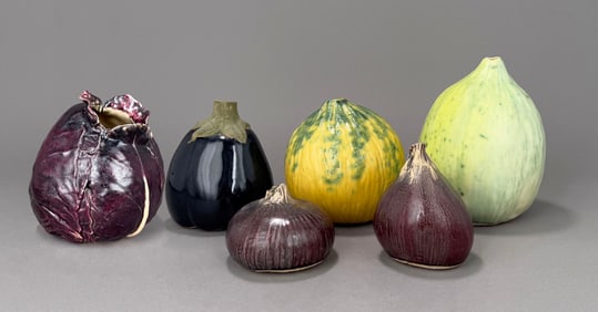 Group of Six Ceramic Vegetables by Patricia Garrett