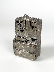 German Hanau Silver Miniature Dutch Desk