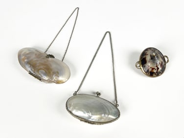 Group of Three Shell Trinket Boxes