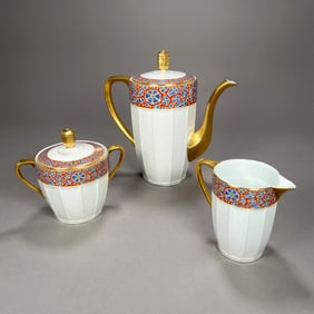 Limoges France Art Deco Porcelain Coffee Set