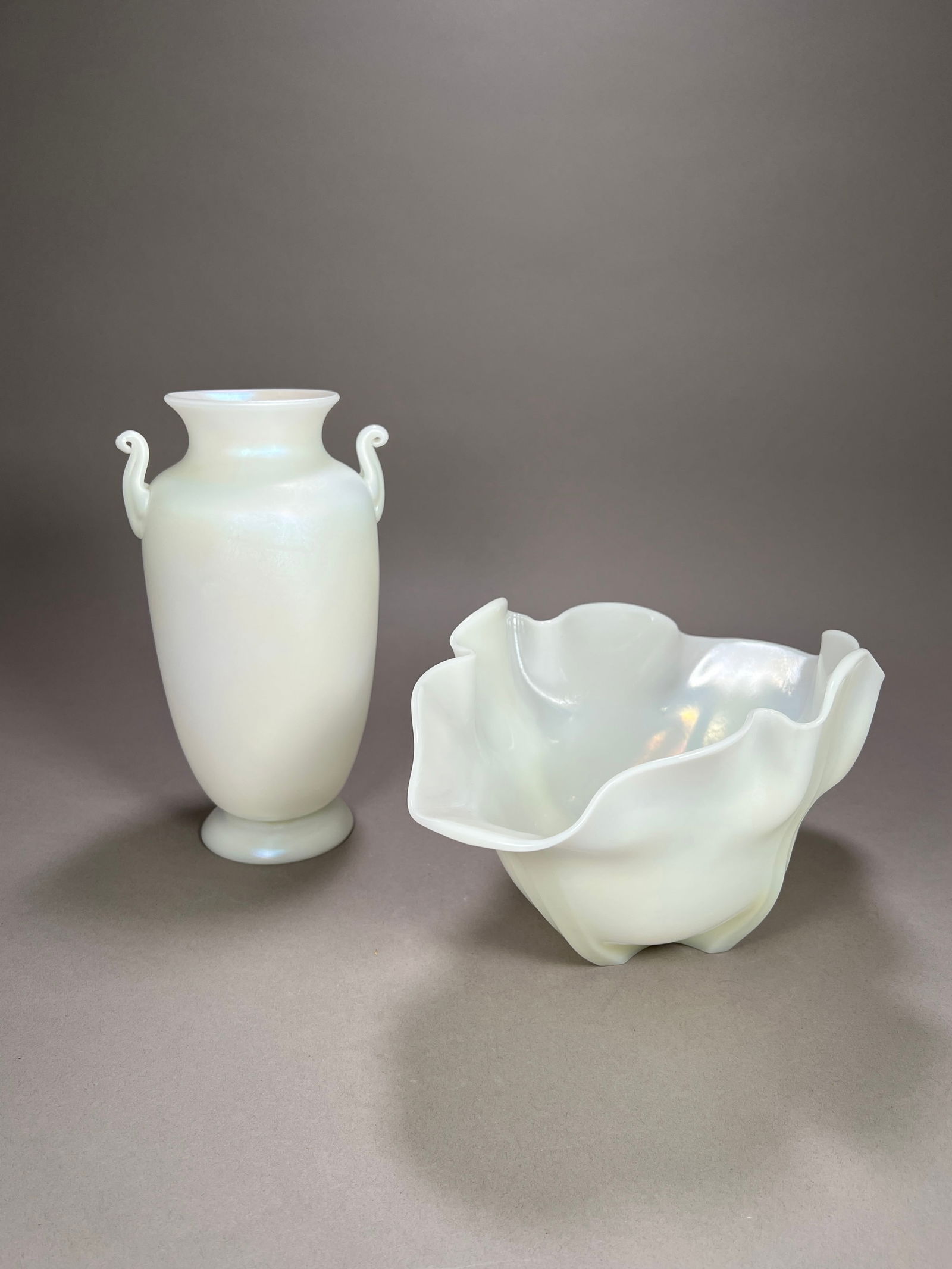 Two Steuben Ivrene Glass Vessel (1 of 9)
