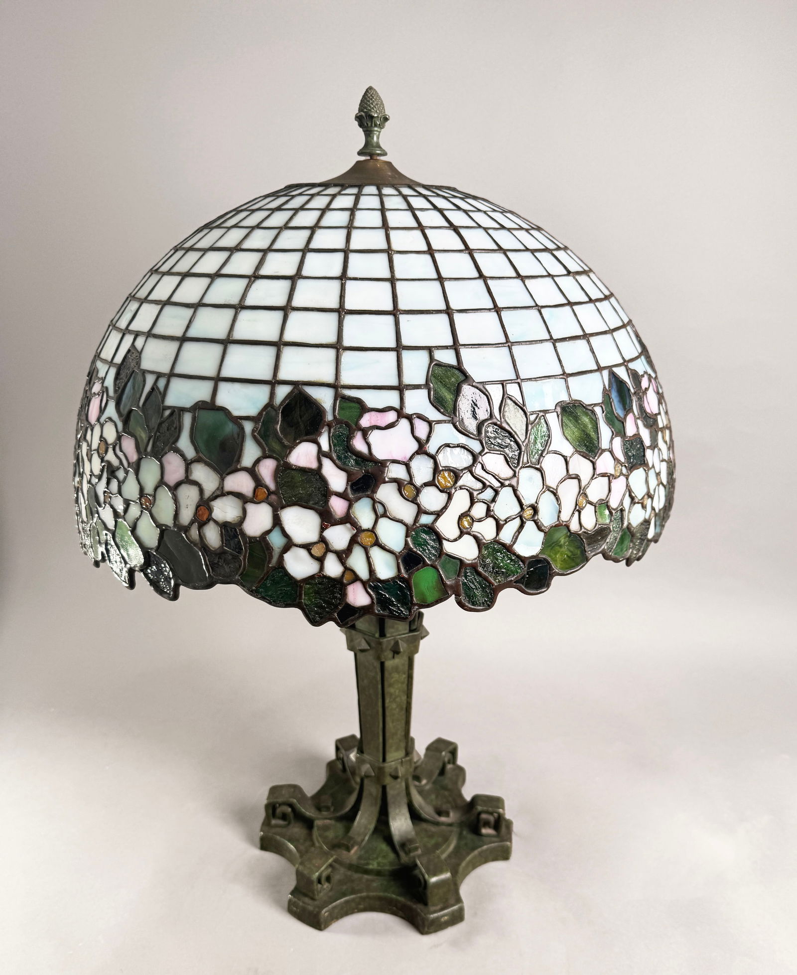 Bigelow, Kennard & Co. Apple Blossom Lamp with American Mission Style Base (1 of 8)