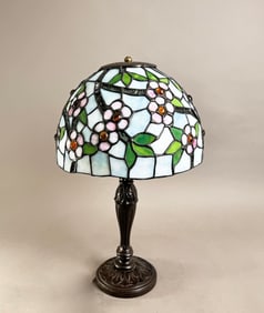 Tiffany Studios Style Apple Blossom Table Lamp