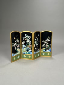 Japanese Inaba Cloisonné Table Screen