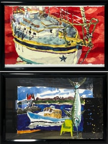 Two Watercolors by Roger Kizik
