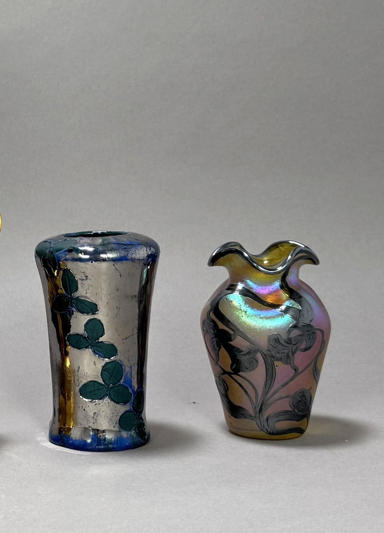 Austrian Glass Vase & Jervis Pottery Vase (1 of 6)