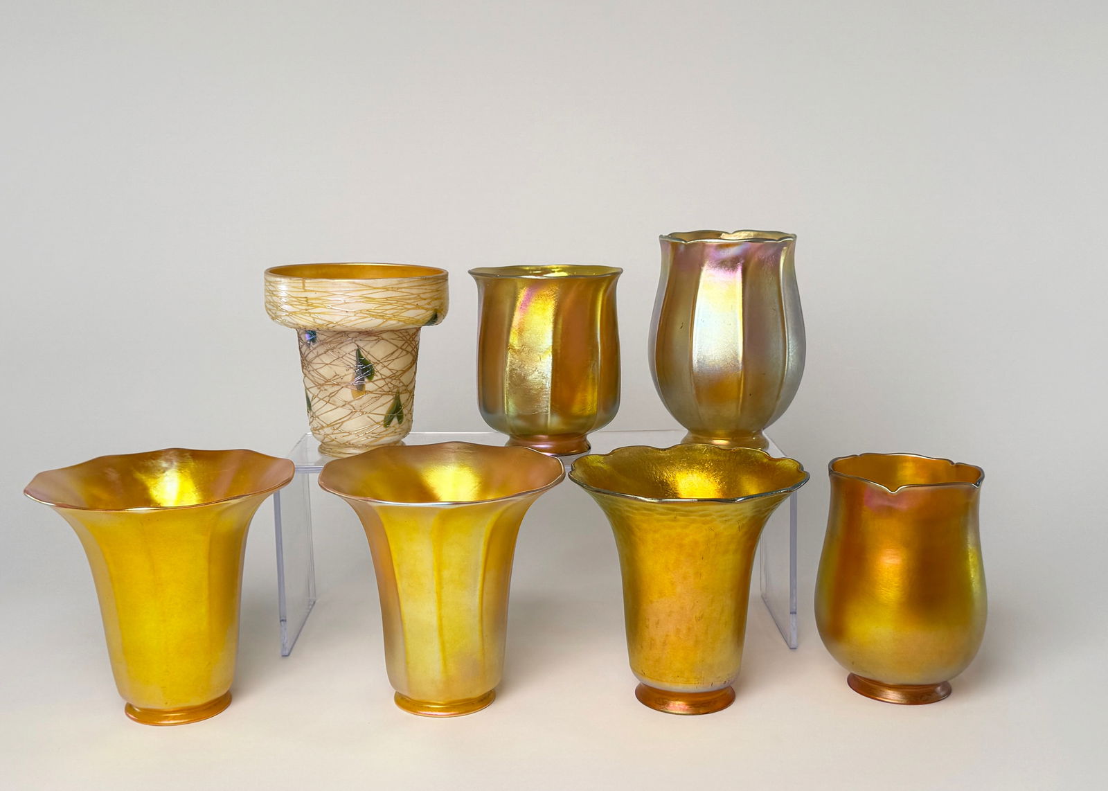 Seven Iridescent Glass Shades (1 of 9)