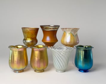 Seven Art Glass Shades