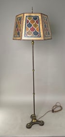 Wrought Iron Floor Lamp & Mica Shade