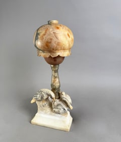 Carved Alabaster Table Lamp