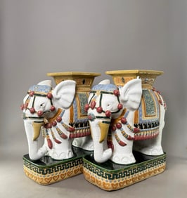 Pair of Elephant Garden Stools