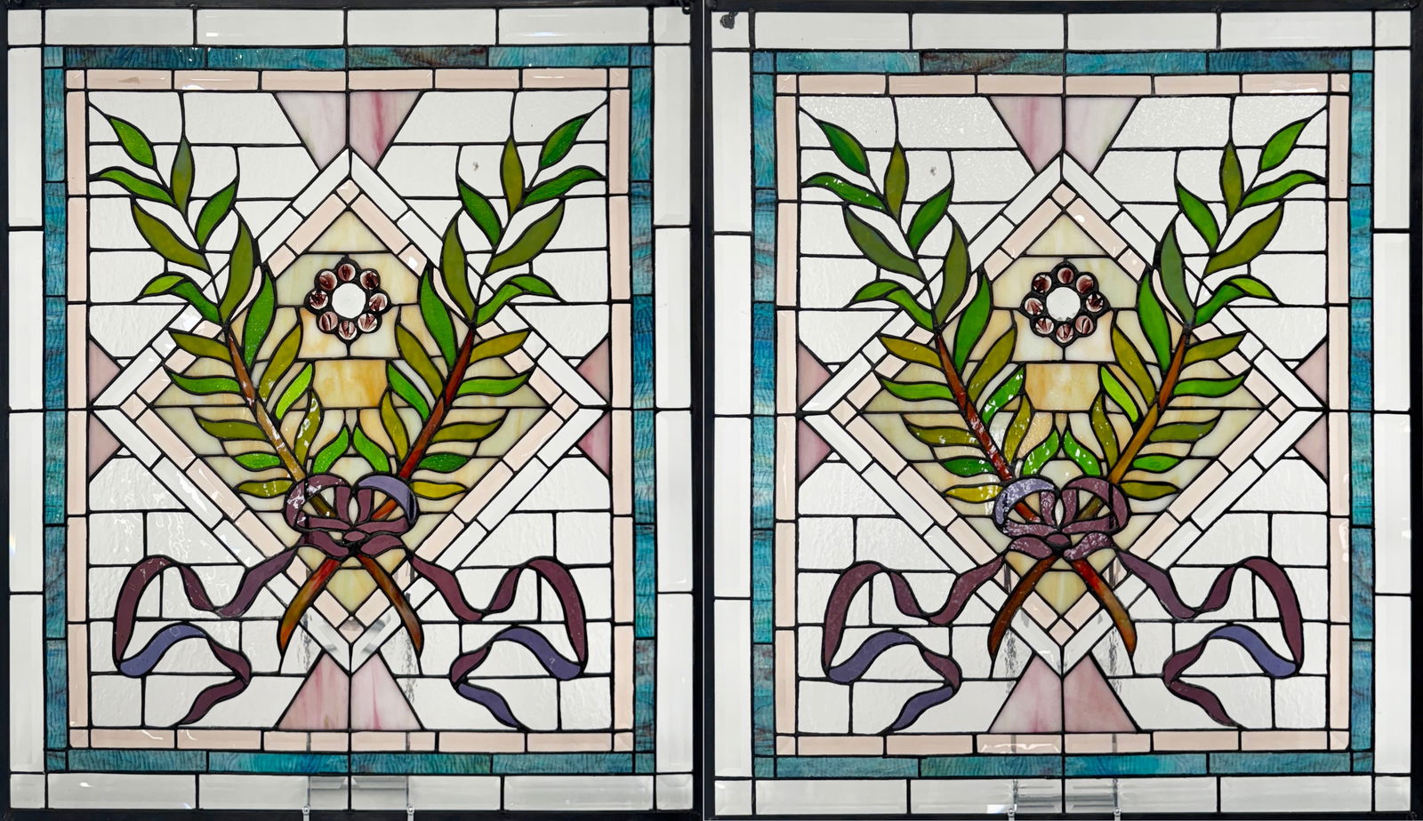Pair of Stained Glass Panels (1 of 2)