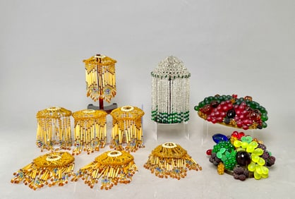 Collection of Vintage Beaded Lamp Shades