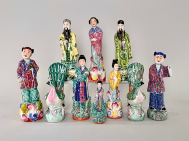 Chinese Famille Rose Porcelain Figures