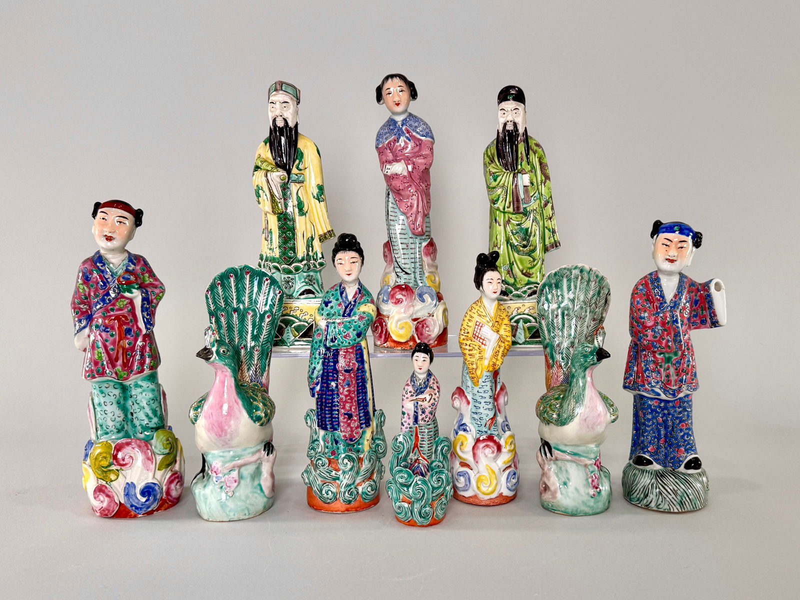 Chinese Famille Rose Porcelain Figures (1 of 9)