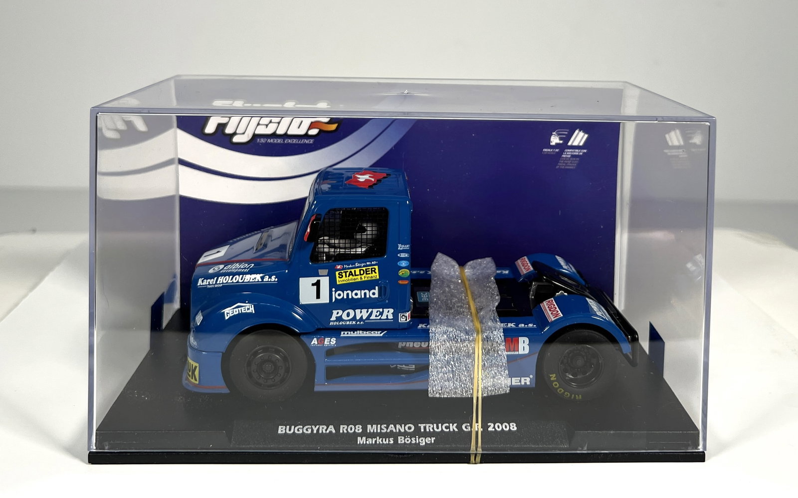 Flyslot Buggyra R08 Misano Truck GP 2008 Markus Bosiger #1 Power 1/32 Slot Car: Flyslot Buggyra R08 Misano Truck GP 2008 Markus Bosiger #1 Power 1/32 Slot Car. Reference #205103, with original case. Weight: 11 oz.
