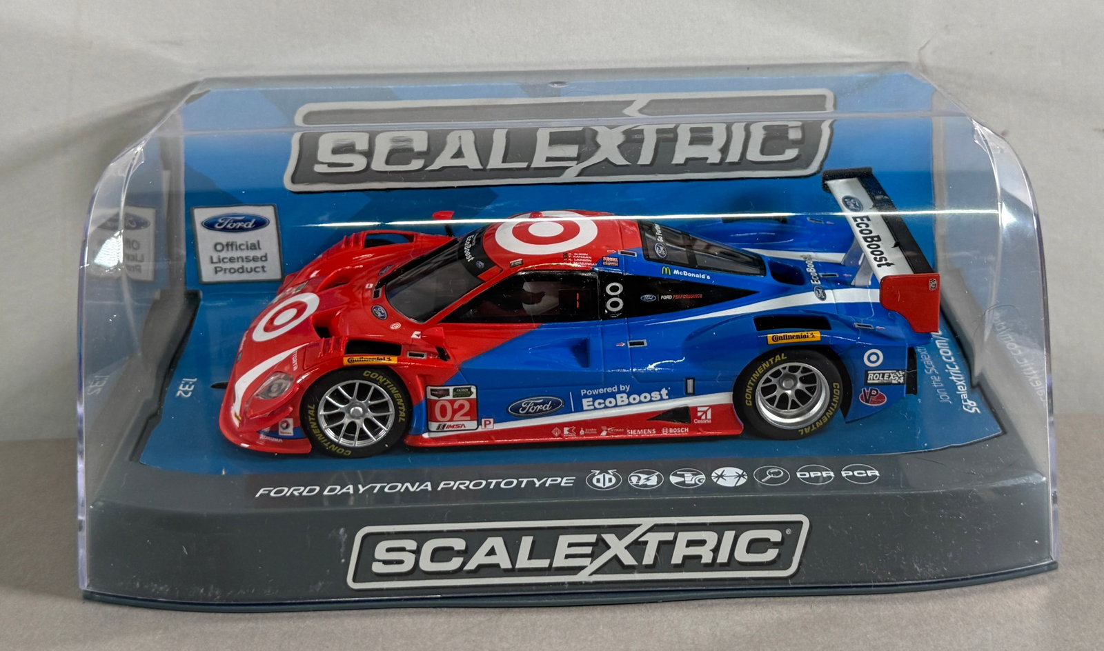 Scalextric Ford Daytona Prototype 2015 24h #2 1/32 Slot Car: Scalextric Ford Daytona Prototype 2015 24h Chip Ganassi Racing #2 Ford EcoBoost 1/32 Slot Car. Reference #C3769, with original case. 